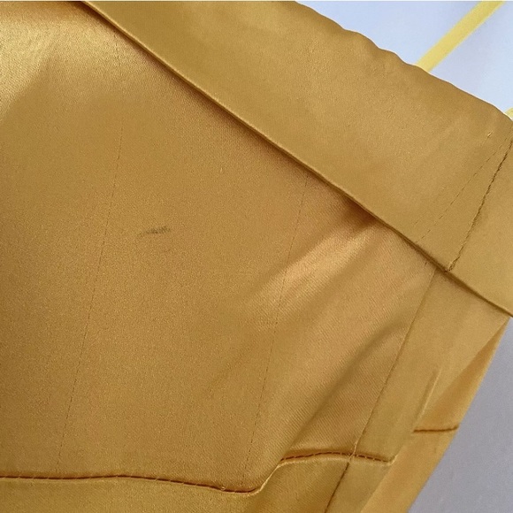 Mac Duggal Yellow Sweetheart Neck Strapless Bow Satin Ball Gown Dress Sz 8 67995 - Picture 5 of 16